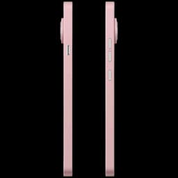 Nothing Phone 4a 5G rosa visto de perfil com botões laterais prateados e módulo de câmera saliente; corpo fino e acabamento fosco elegante