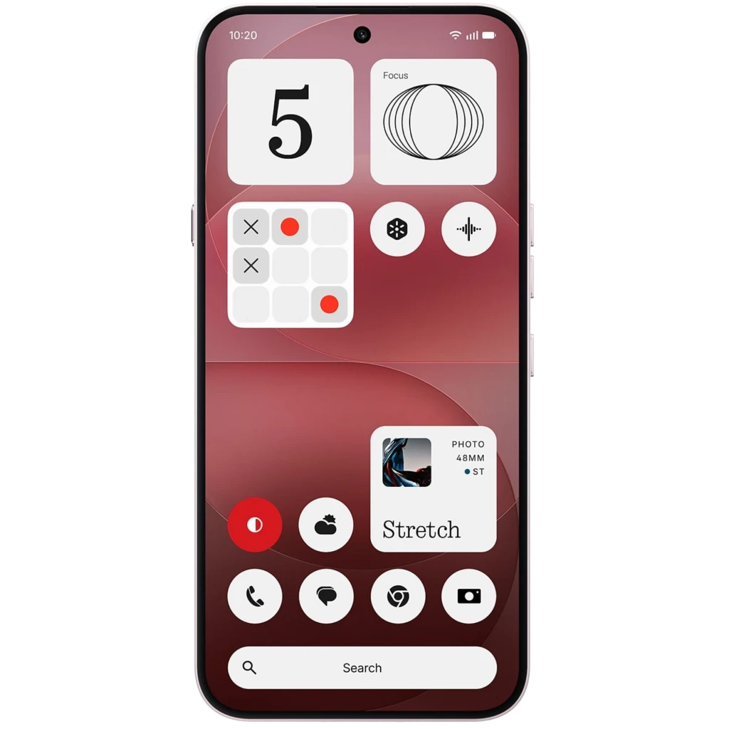 Nothing Phone 4a Pro 5G rosa con pantalla AMOLED 120 Hz, doble cámara trasera grande, módulo LED pixelado y frontal con perforación central - Ítem7