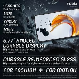 ZTE Nubia Air Pro 5G negro con pantalla AMOLED 6,78 pulgadas 144 Hz, brillo 4500 nits, 10,7B colores y vidrio reforzado resistente a rayones y desgaste