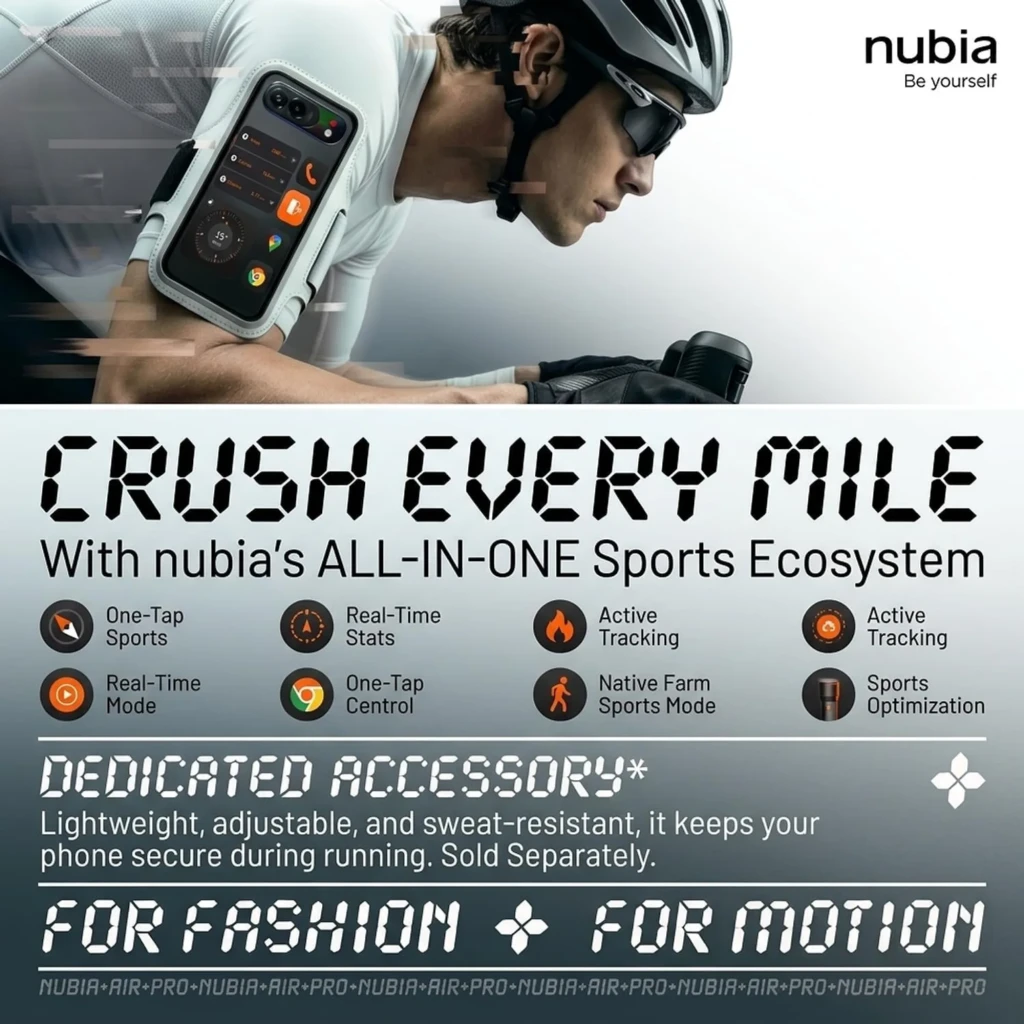 ZTE Nubia Air Pro 5G negro con pantalla AMOLED 6,78 punch hole 144 Hz, marcos finos, cámara trasera triple con módulo ovalado y logo nubia vertical - Ítem5