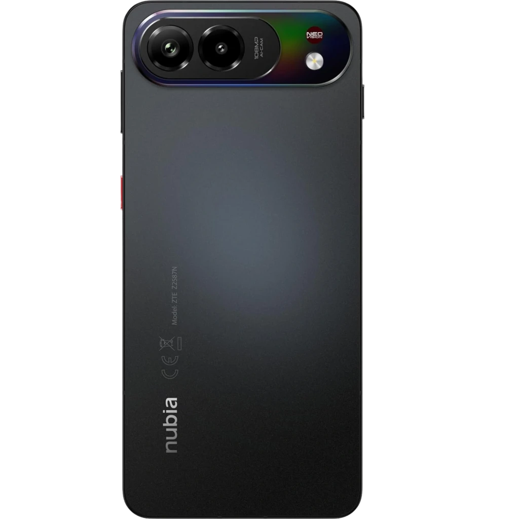 ZTE Nubia Air Pro 5G negro con pantalla AMOLED 6,78 punch hole 144 Hz, marcos finos, cámara trasera triple con módulo ovalado y logo nubia vertical - Ítem1