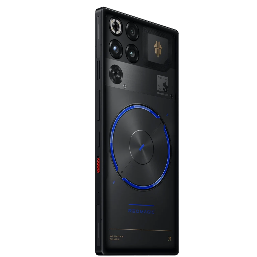 Nubia RedMagic 11S Pro 5G Nightfreeze com traseira preta futurista, anel LED azul, múltiplas câmeras grandes, logo dourado e tela quase sem bordas - Item5