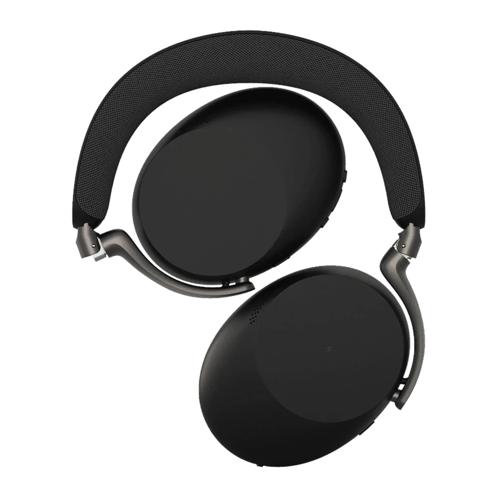 Jabra Evolve3 85 preto: vista frontal com fita e almofadas - Item1