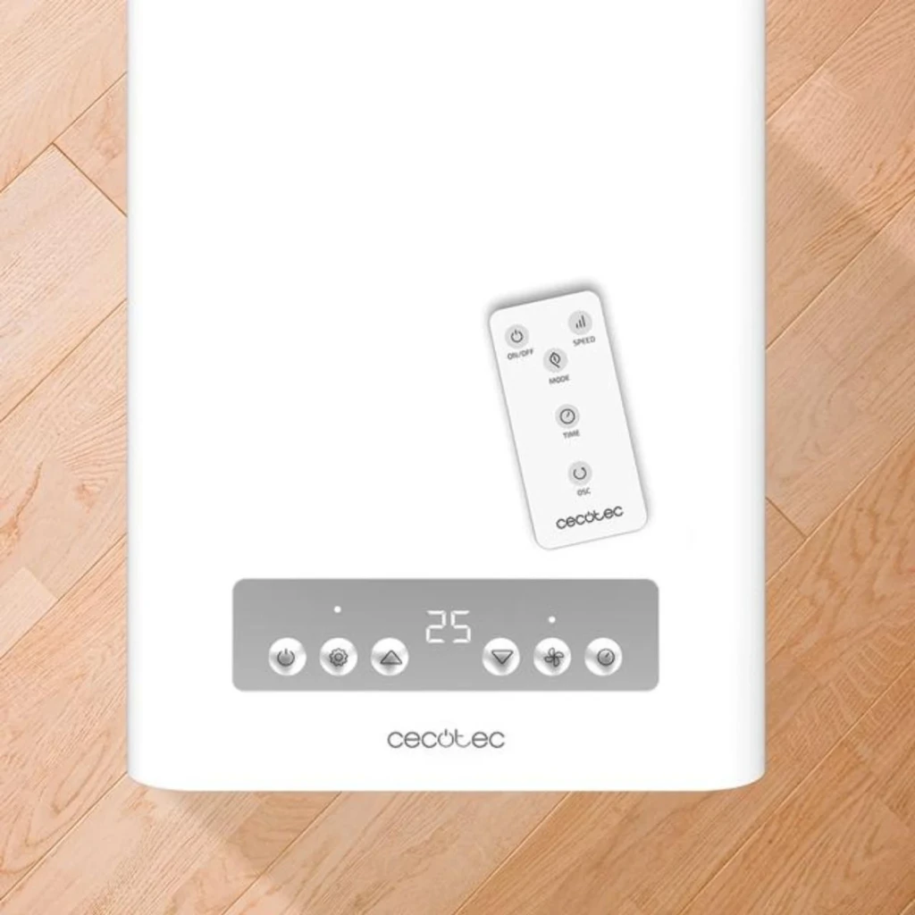 Cecotec ForceClima 9150 Style portátil blanco con panel frontal de rejillas iluminadas, cuerpo compacto con asa lateral y diseño minimalista para 25 m² - Ítem2
