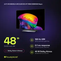 LG 48C64LA Smart TV OLED Evo 48" 4K com tela fina, cores vibrantes e pretos profundos, 165 Hz VRR, resposta 0,1 ms e áudio Dolby Atmos 40 W