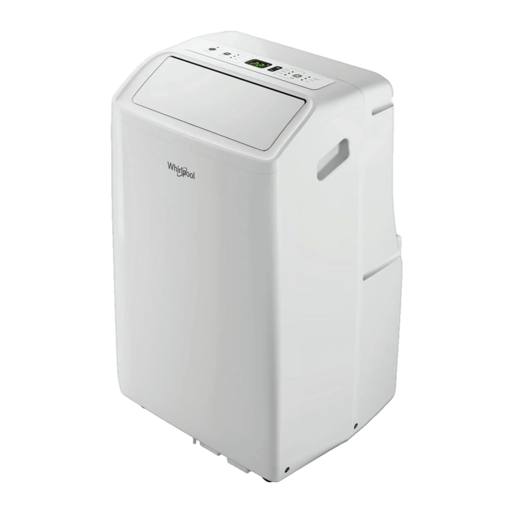 Whirlpool PACF212CO W ar condicionado portátil branco, design compacto com painel superior digital, entrada de ar frontal e rodas discretas - Item1