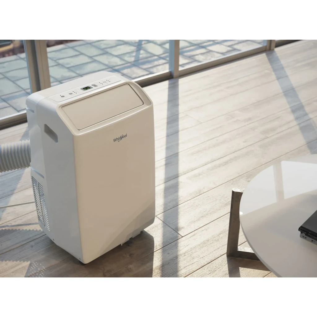 Whirlpool PACF212CO W ar condicionado portátil branco, design compacto com painel superior digital, entrada de ar frontal e rodas discretas - Item5