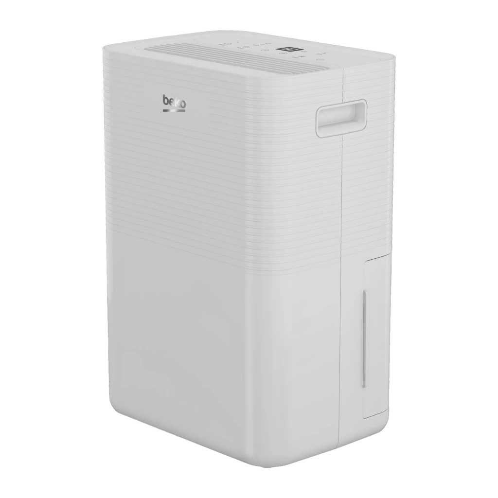 BDP010 Beko déshumidificateur blanc épuré, façade rainurée, logo discret, corps rectangulaire compact adapté aux intérieurs modernes - Ítem5