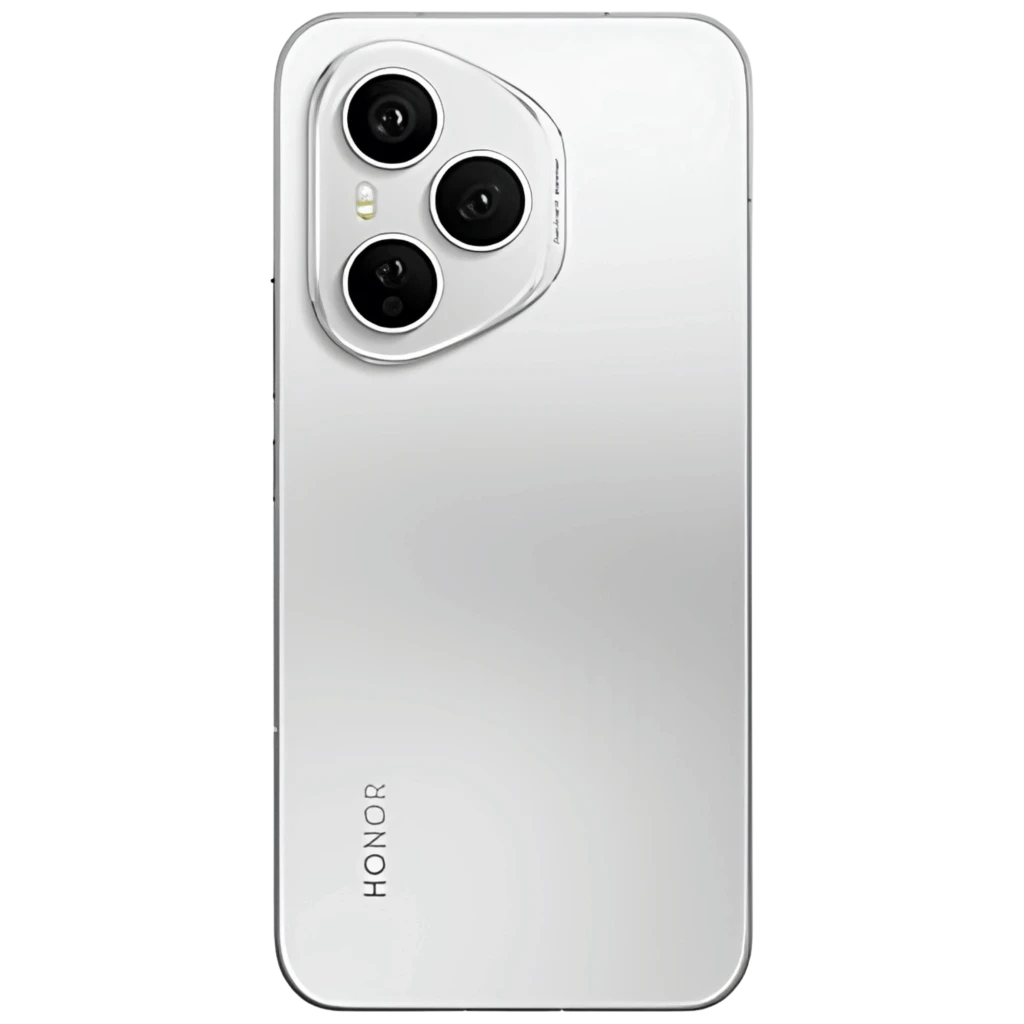 Honor 400 5G 8GB/512GB Plata con pantalla perforada y bordes curvos, triple cámara trasera en módulo triangular y acabado plateado brillante - Ítem4
