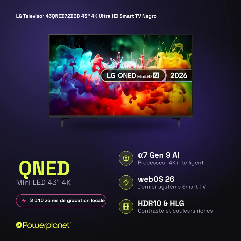 LG QNED 43QNED72B6B 43 pulgadas con pantalla Mini LED 4K, colores vibrantes, alto contraste y webOS; procesador α7 Gen 9 AI para imagen fluida - Ítem2