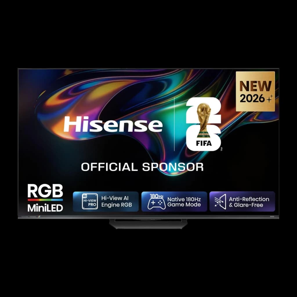 Televisor Hisense 85UR8S Mini LED 85 pol 4K com painel antirreflexo, taxa de 180Hz, cores RGB vibrantes e modo de jogo 180Hz para ação fluida