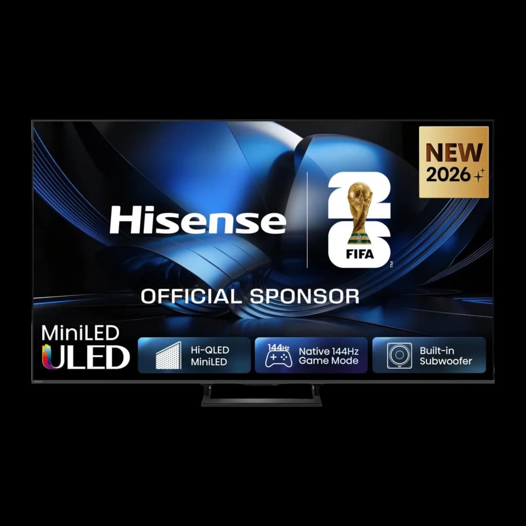 Televisor Hisense 65U7SE 65 pulgadas con panel Mini LED ULED, 4K, 144Hz, modo juego, subwoofer integrado y biseles delgados en acabado negro