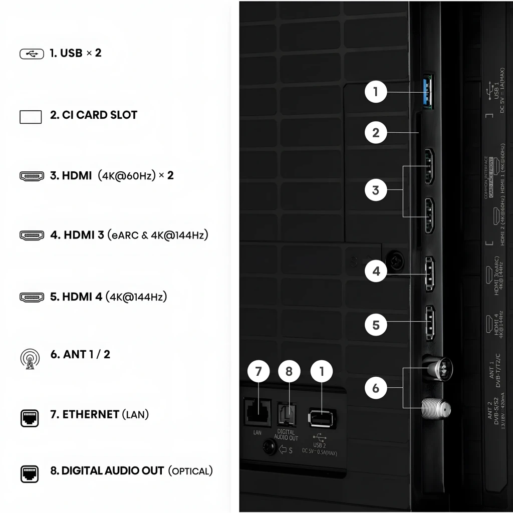 Televisor Hisense 50U7SE 50 polegadas com painel Mini LED ULED, 4K, taxa nativa 144Hz, modo gamer e subwoofer integrado; design fino com moldura estreita - Item2