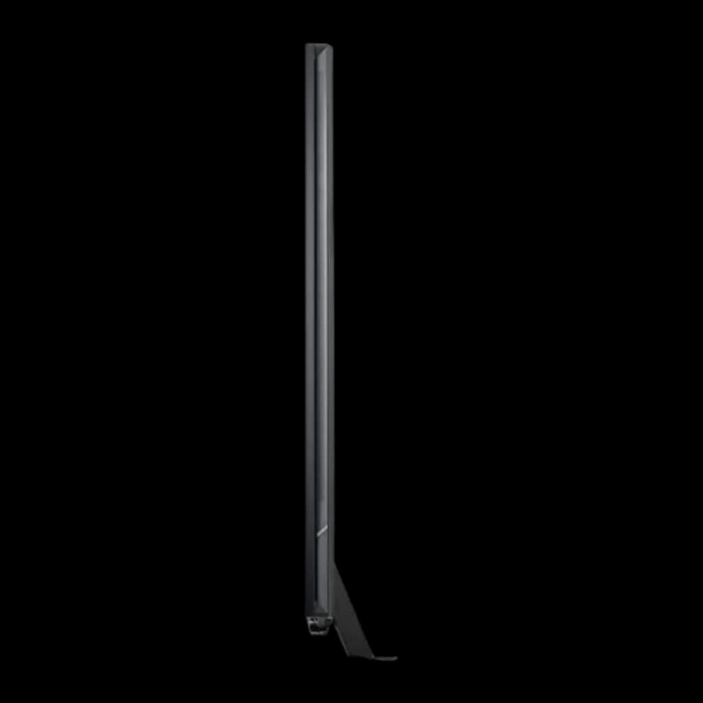 Perfil lateral del Televisor Hisense 65UR9S: diseño ultradelgado, biseles mínimos y soporte estable; pantalla 65 pulgadas Mini LED 4K 180Hz con VIDAA U9.5