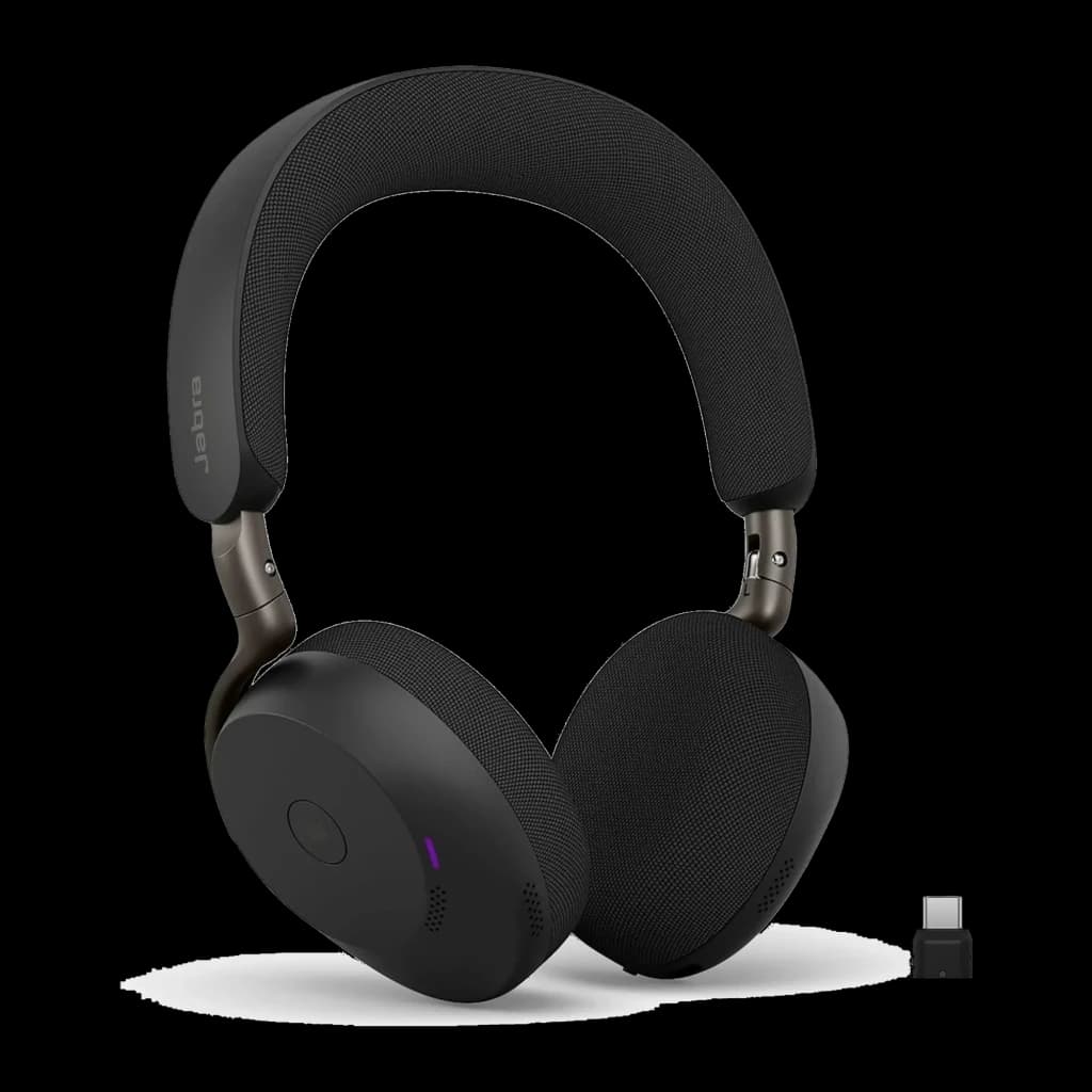 Jabra Evolve3 75 noir, kit complet: casque avec accessoires et étui de charge inclus