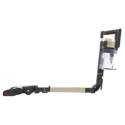 Aspiradora escoba Shark Stratos IZ400EUT sin cable, cuerpo beige y negro, tubo articulado plegable, depósito transparente y cepillo motorizado bajo perfil