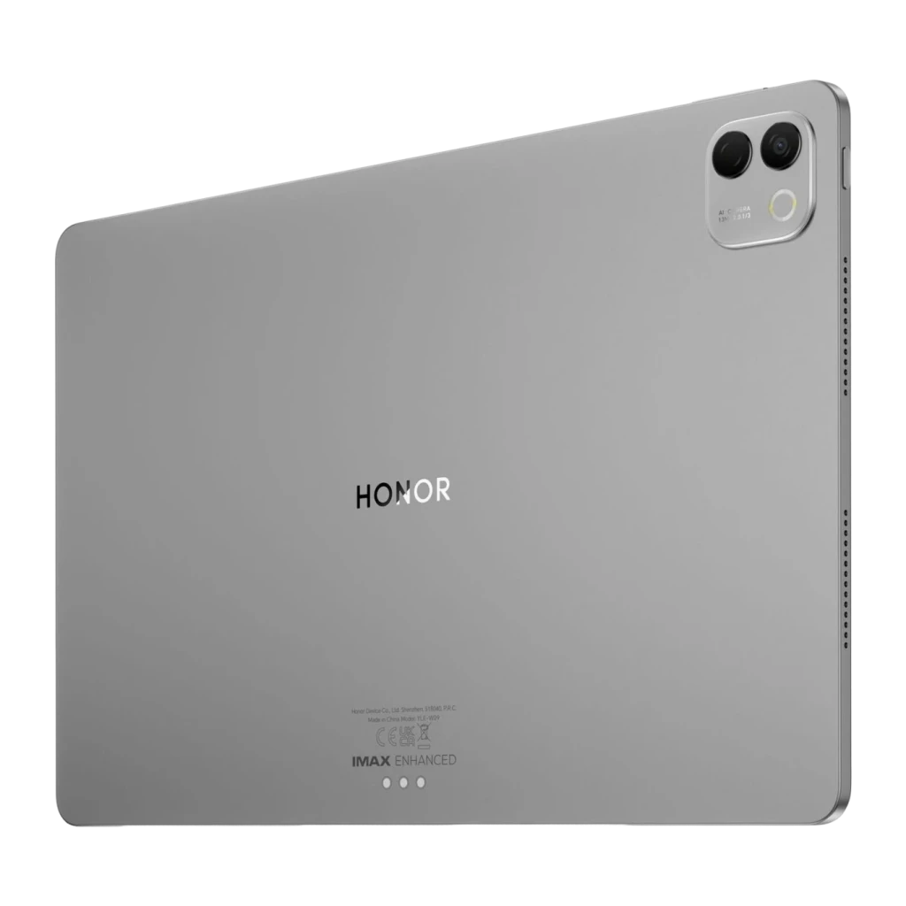 Honor MagicPad 4 12,3 pulgadas WiFi 16GB/512GB Gris OLED 165Hz Snapdragon 8 Gen 2 10100mAh, vista trasera en ángulo: módulo