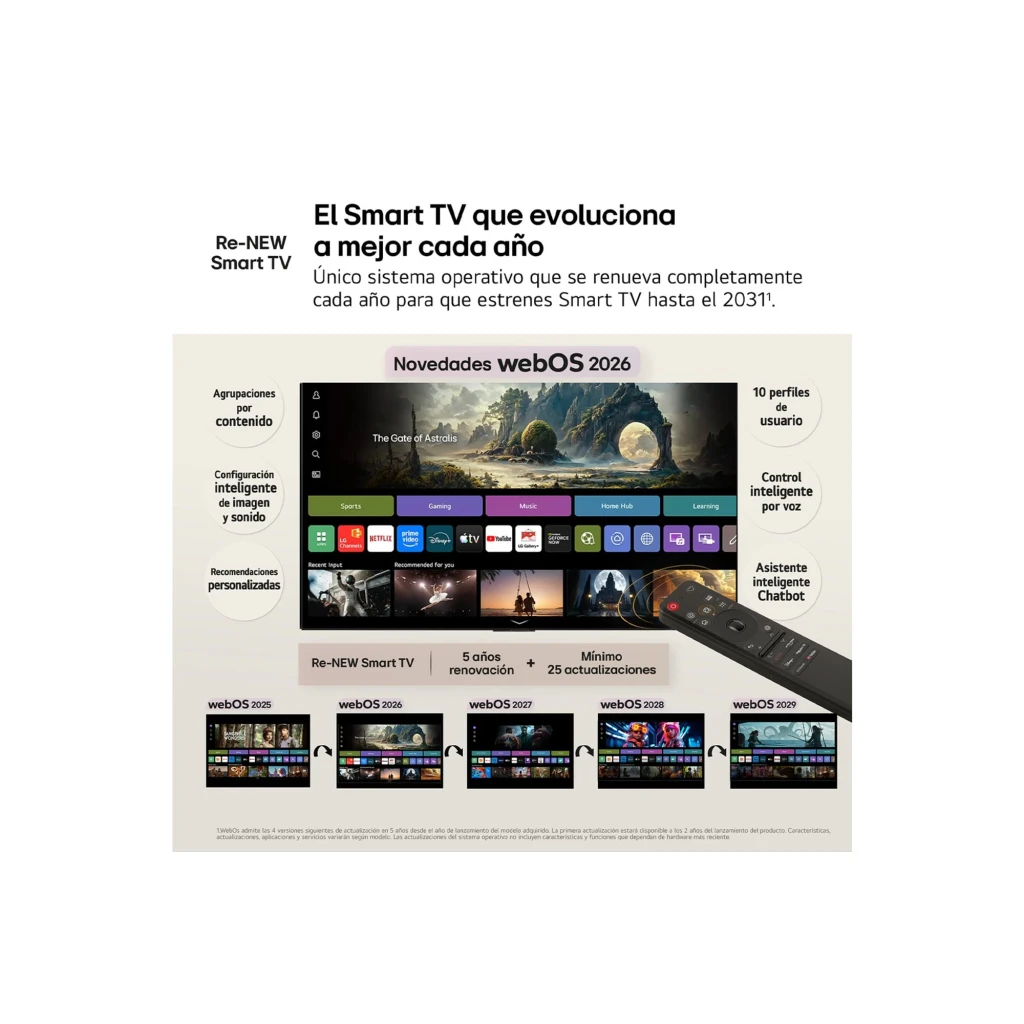 Televisor LG 65QNED87B6A de 65 pulgadas con pantalla QNED MiniLED 4K, colores vibrantes, contraste preciso y marco fino sobre base metálica - Ítem5