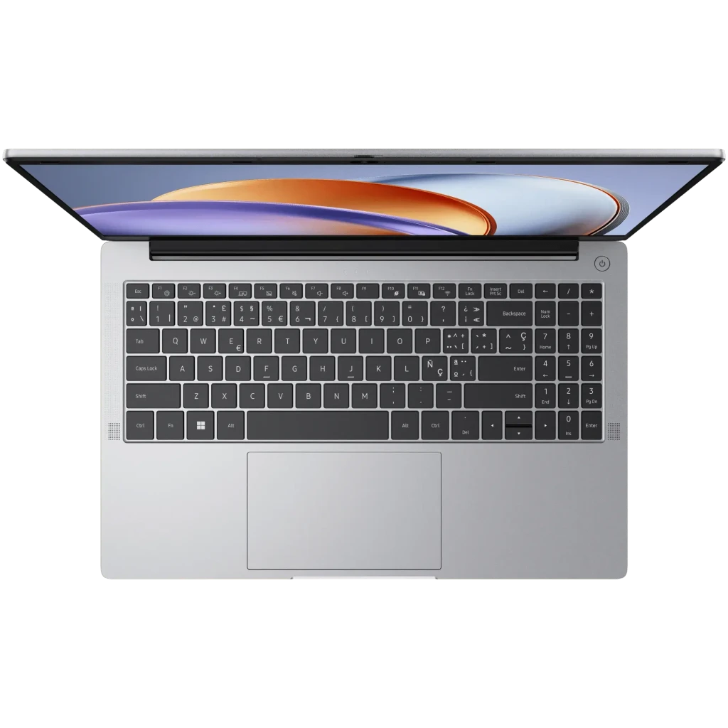 Ordinateur portable fin en aluminium gris, écran 15,6 pouces bordures fines, clavier noir pleine taille, grand pavé tactile, design élégant et moderne - Ítem2
