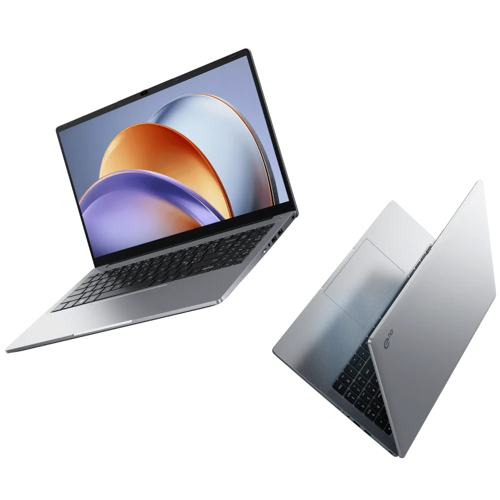 Ordinateur portable fin en aluminium gris, écran 15,6 pouces bordures fines, clavier noir pleine taille, grand pavé tactile, design élégant et moderne - Ítem1