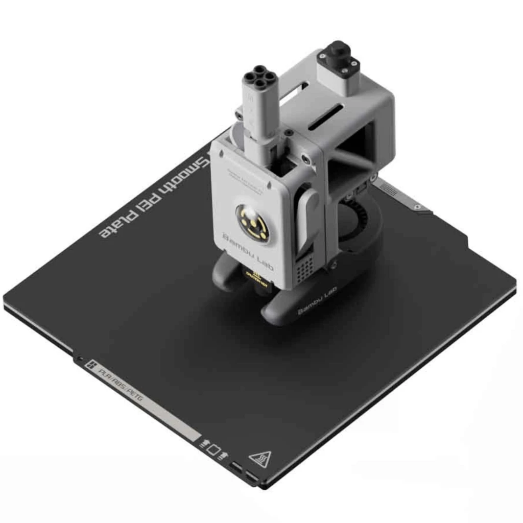 Bambu Lab A1 Mini Combo FDM com AMS Lite 4 cores, extrusor direto, bico único, estrutura compacta, display frontal e cabos coloridos de filamento - Item3