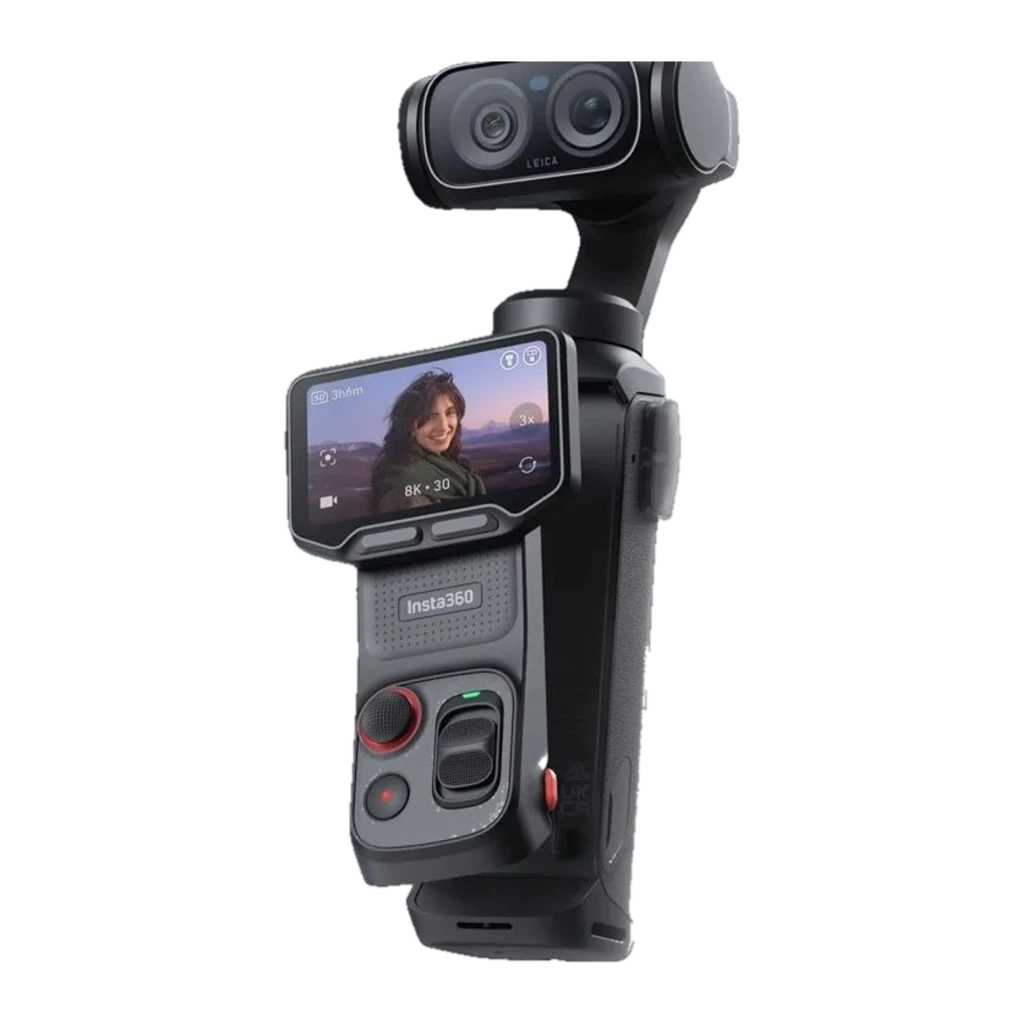 Poignée caméra avec écran, tête stabilisée à 3 axes, double optique Leica, commandes rouges et noires, design compact pour prises de vue fluides et - Ítem5