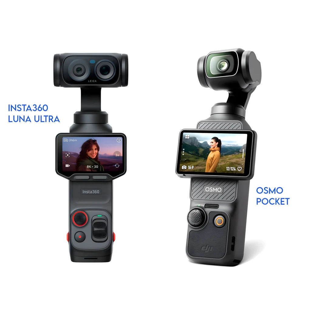 Poignée caméra avec écran, tête stabilisée à 3 axes, double optique Leica, commandes rouges et noires, design compact pour prises de vue fluides et - Ítem4