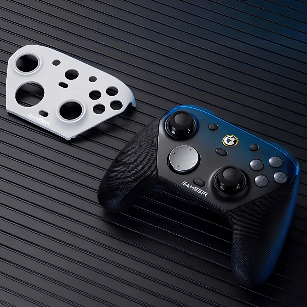Comando GameSir G7 Pro 8K Uranus sem fios 2,4 GHz e Bluetooth, dois frontais intercambiáveis branco e preto, layout ABXY, analógicos, D-pad e gatilhos - Item1