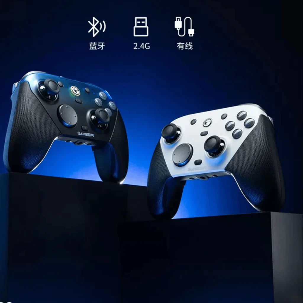 Comando GameSir G7 Pro 8K Uranus sem fios 2,4 GHz e Bluetooth, dois frontais intercambiáveis branco e preto, layout ABXY, analógicos, D-pad e gatilhos - Item2