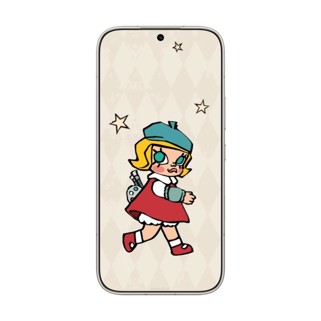 Honor 600 Pro 5G MOLLY Limited Edition branco com arte MOLLY na traseira, módulo de câmera tripla grande e tela 6,57 AMOLED 120Hz com estrelas no fundo - Item3