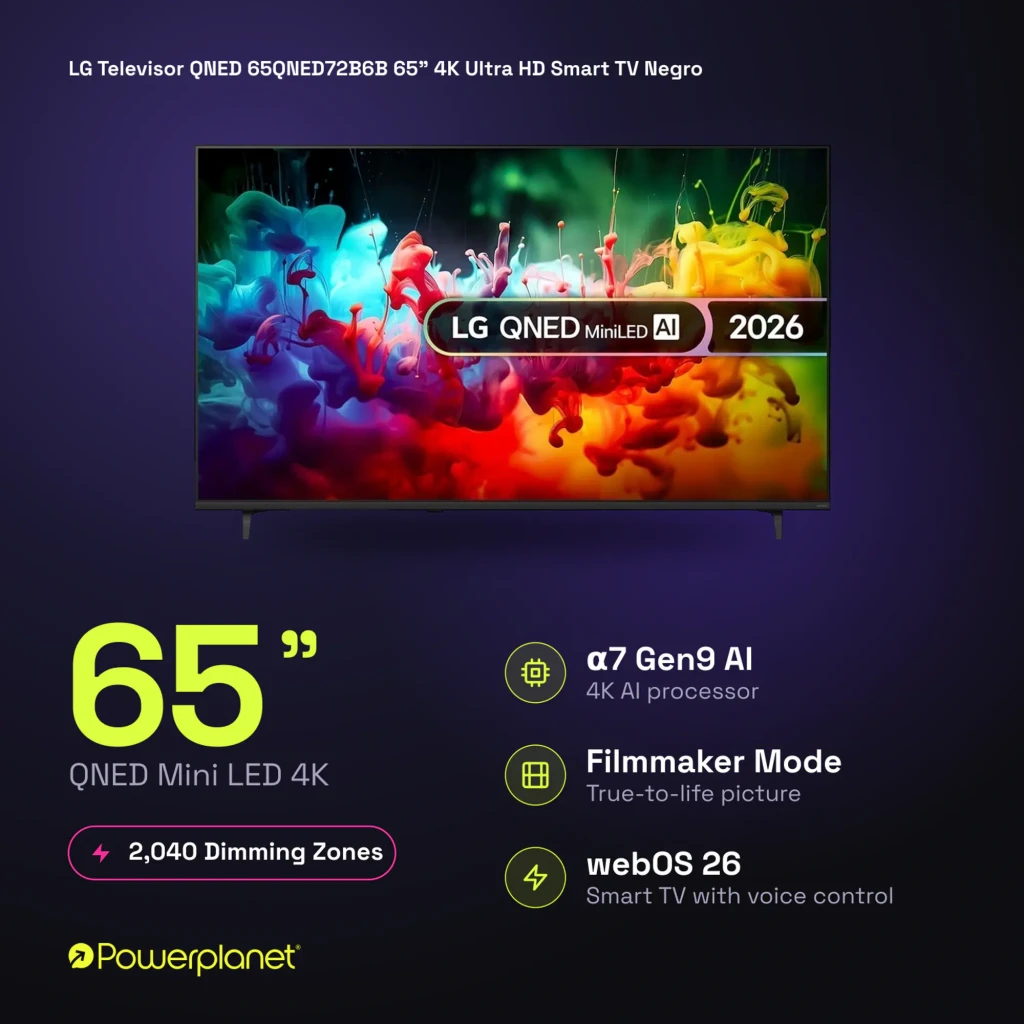LG QNED 65QNED72B6B 65 pulgadas con pantalla Mini LED 4K, colores vibrantes, alto contraste y webOS; procesador α7 Gen 9 AI para imagen fluida - Ítem5