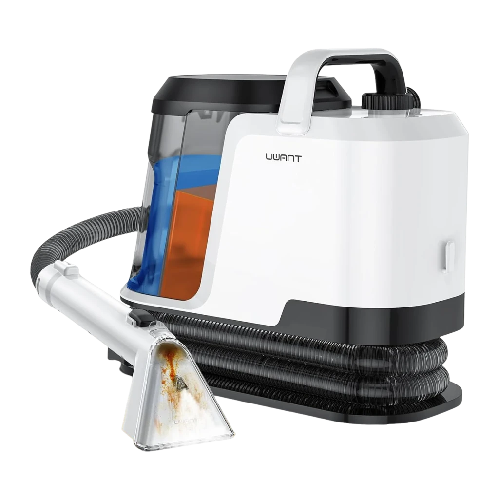 Aspirador Uwant Y100 branco e preto com reservatório transparente 1.2L, mangueira longa enrolada, pega superior e bocal de limpeza a vapor destacável - Item8
