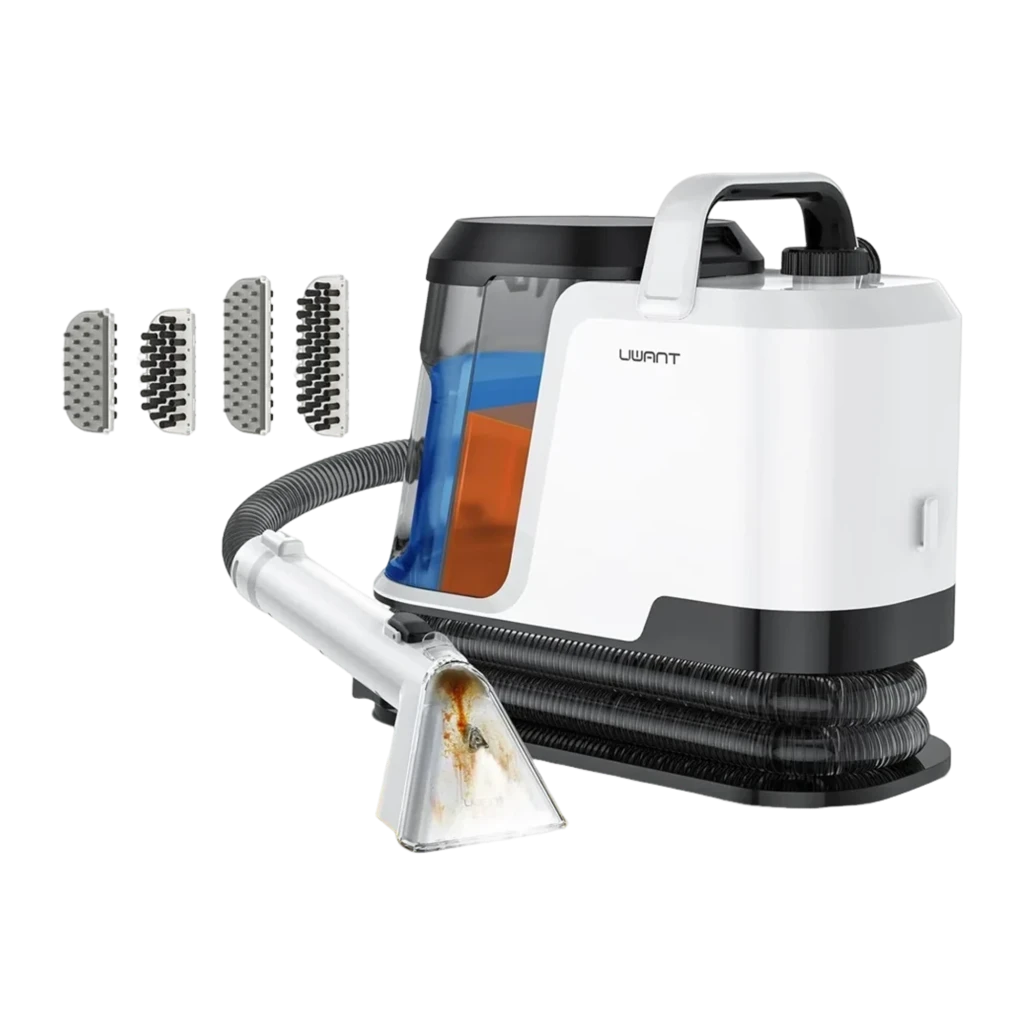 Aspirador Uwant Y100 branco e preto com reservatório transparente 1.2L, mangueira longa enrolada, pega superior e bocal de limpeza a vapor destacável - Item9