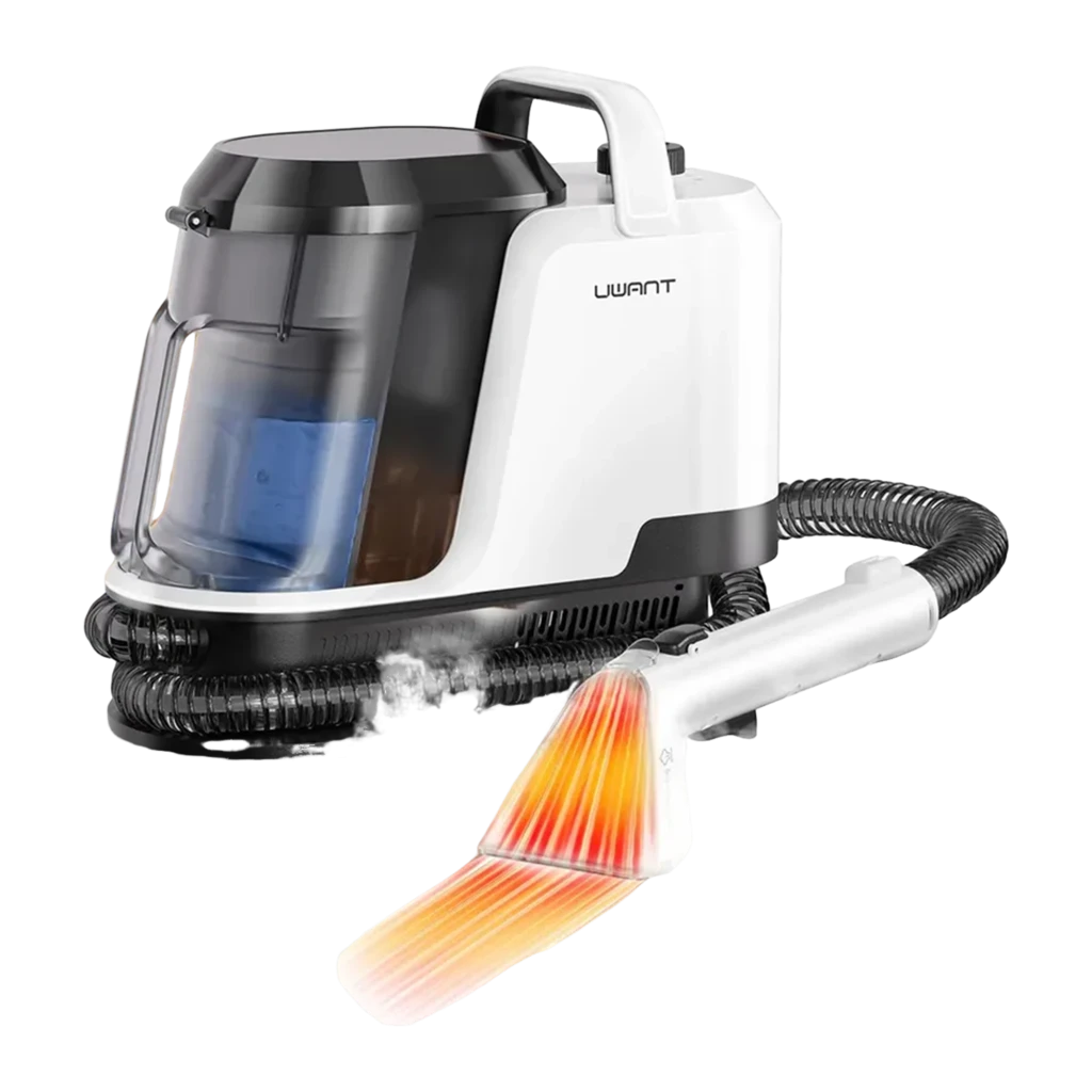 Aspirador Uwant Y100 branco e preto com reservatório transparente 1.2L, mangueira longa enrolada, pega superior e bocal de limpeza a vapor destacável - Item7