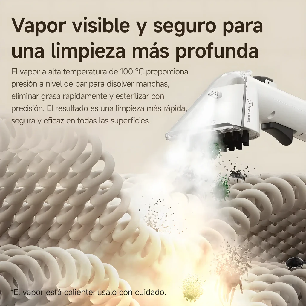 Aspirador Uwant Y100 branco e preto com reservatório transparente 1.2L, mangueira longa enrolada, pega superior e bocal de limpeza a vapor destacável - Item4