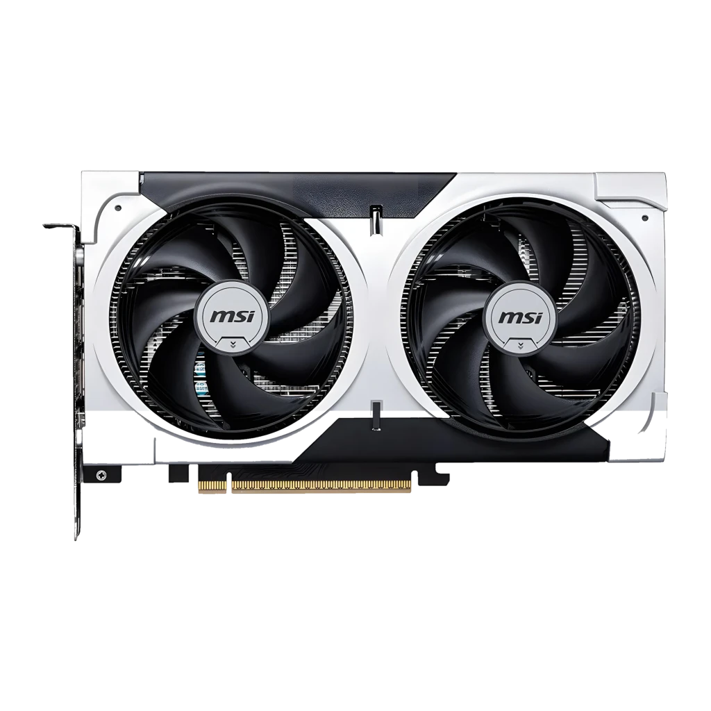 MSI GeForce RTX 5060 Ti Ventus 2X OC Plus 16GB Negro Gris, vista frontal y lateral: caja con tarjeta gráfica y doble - Ítem3