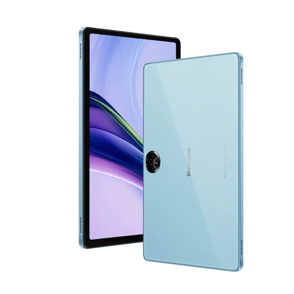 Blackview Zeno 5 azul con pantalla IPS de 11 pulgadas y biseles delgados, cámara trasera circular y frontal centrada, diseño ultrafino y acabado brillante - Ítem1