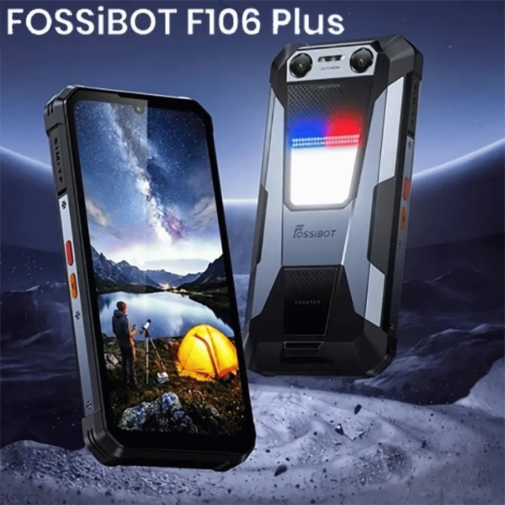 Fossibot F106 Plus rugerizado con carcasa robusta bicolor, gran linterna frontal 512 lm, doble cámara trasera, pantalla con notch y biseles reforzados - Ítem3
