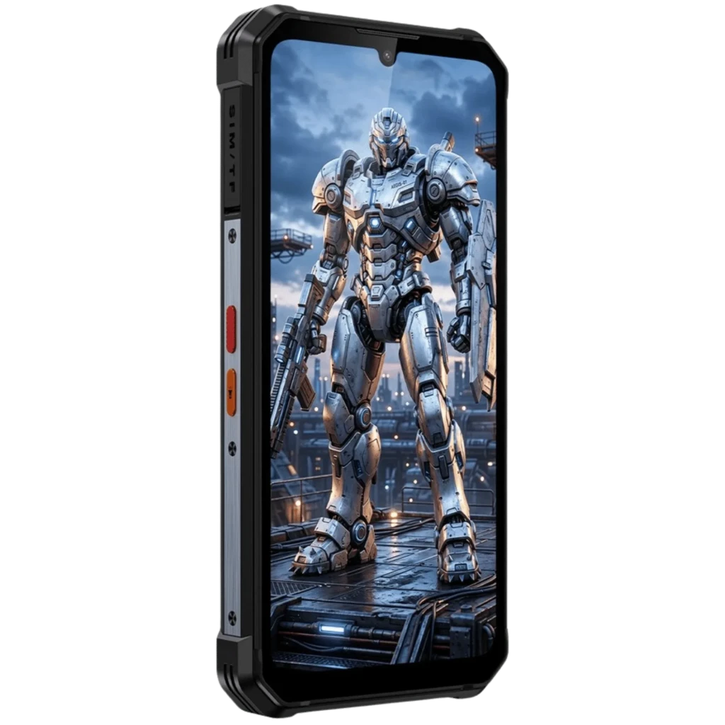 Fossibot F106 Plus rugerizado con carcasa robusta bicolor, gran linterna frontal 512 lm, doble cámara trasera, pantalla con notch y biseles reforzados - Ítem1