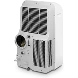 Arrière du climatiseur portable Inventor Magic R290 à pompe à chaleur 3027 frigories avec grandes grilles de ventilation, sortie circulaire et poignées