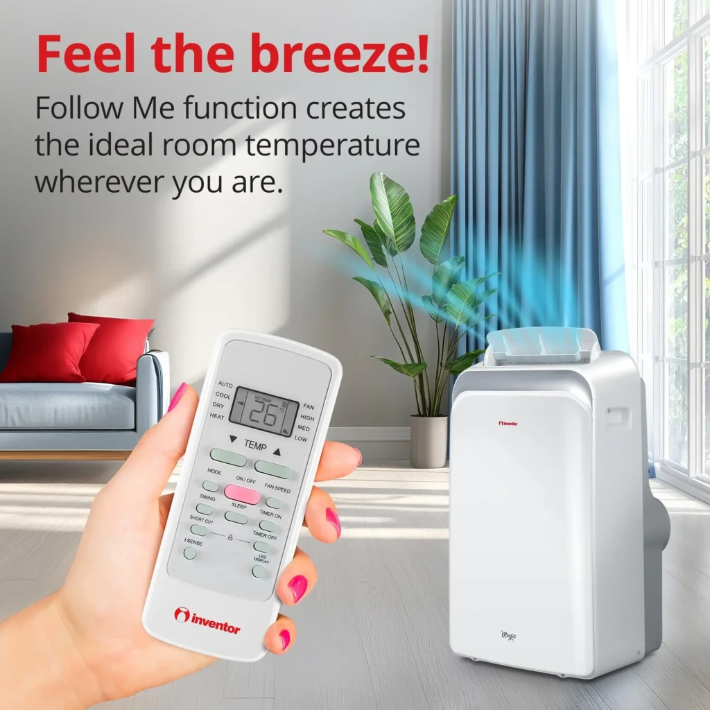 Ar Condicionado Portátil Inventor Magic R290 com Bomba de Calor, 3027 Frigorías, design branco compacto, painel curvo e saída de ar superior - Item2