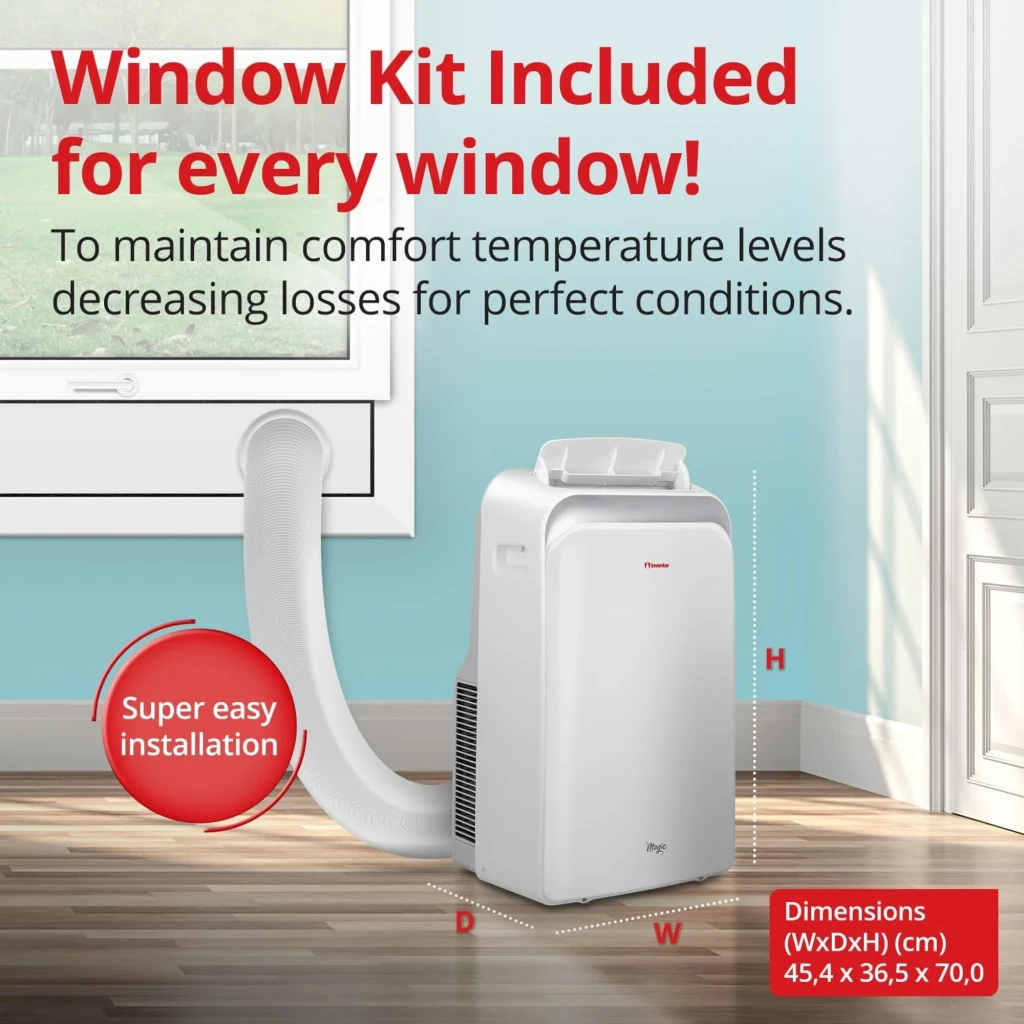 Ar Condicionado Portátil Inventor Magic R290 com Bomba de Calor, 3027 Frigorías, design branco compacto, painel curvo e saída de ar superior - Item6