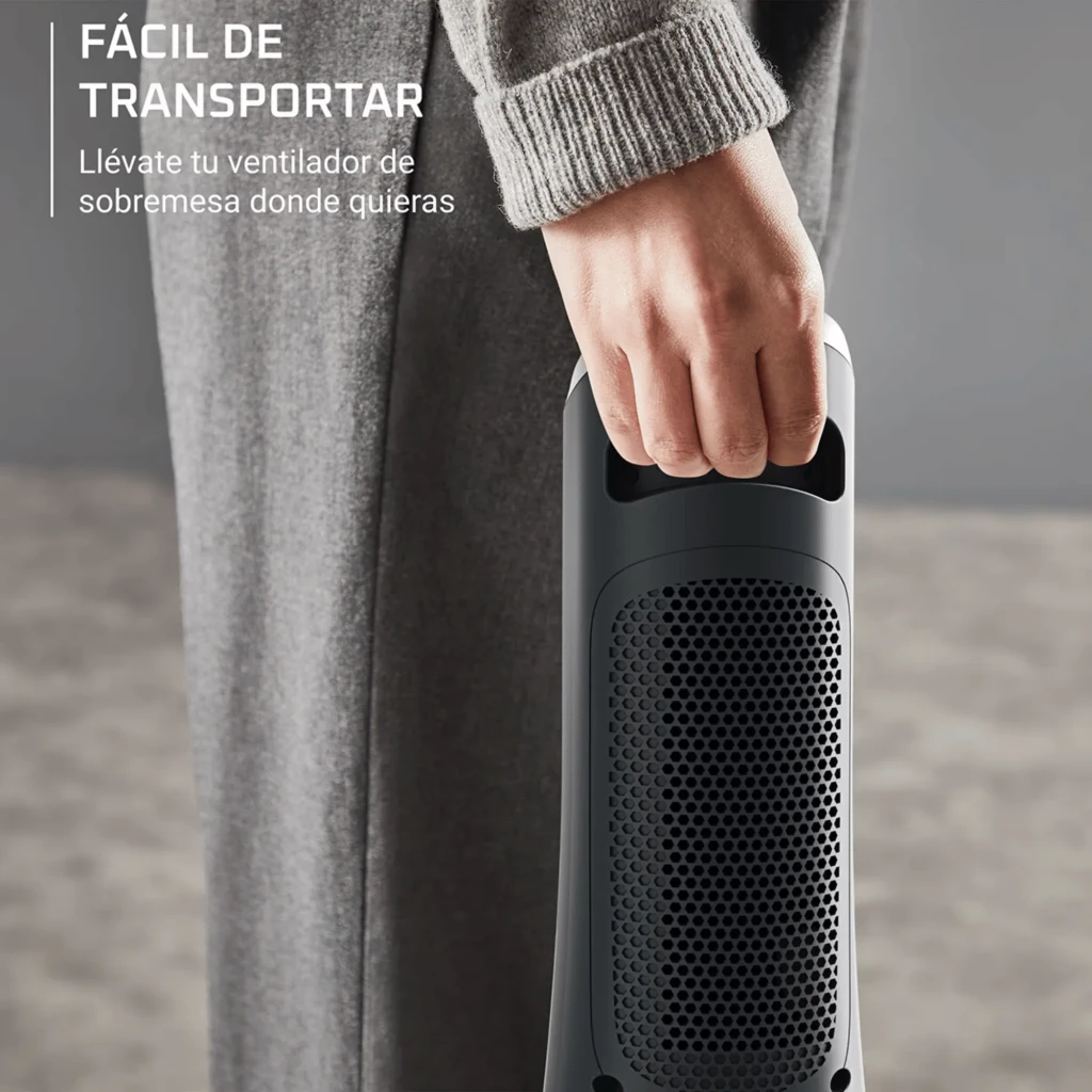 Rowenta Eole Compact VU6220 3D Airflow, ventilador de torre de sobremesa gris oscuro con panel táctil superior, rejilla frontal vertical y diseño compacto - Ítem3