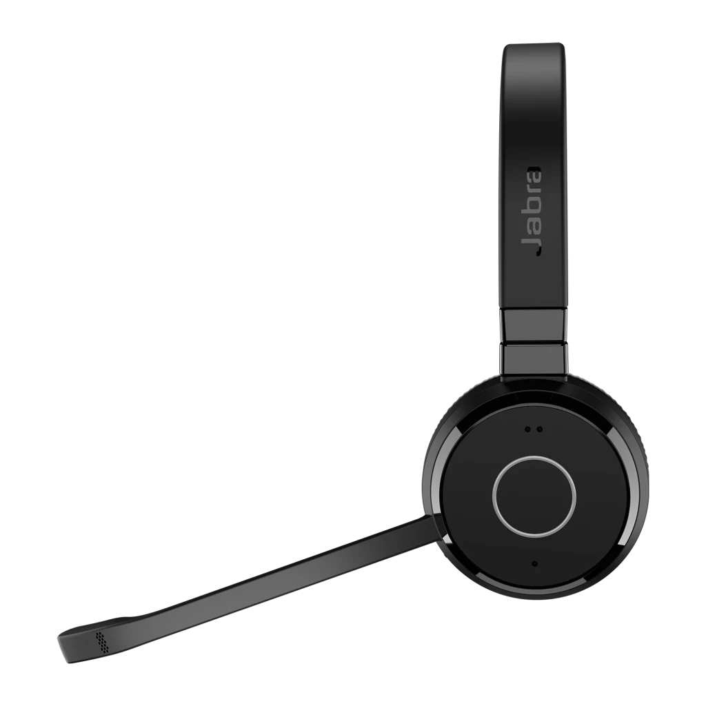 Jabra Evolve 65 TE UC Mono Negro, vista lateral: auricular monoaural con diadema y micrófono flexible - Ítem1