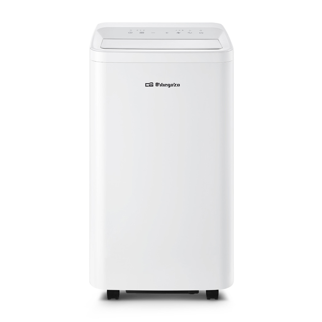 Aire Acondicionado Portátil Orbegozo ADRW 12050 compacto branco, painel superior com botões, alças laterais e rodas para fácil mobilidade, design - Item2