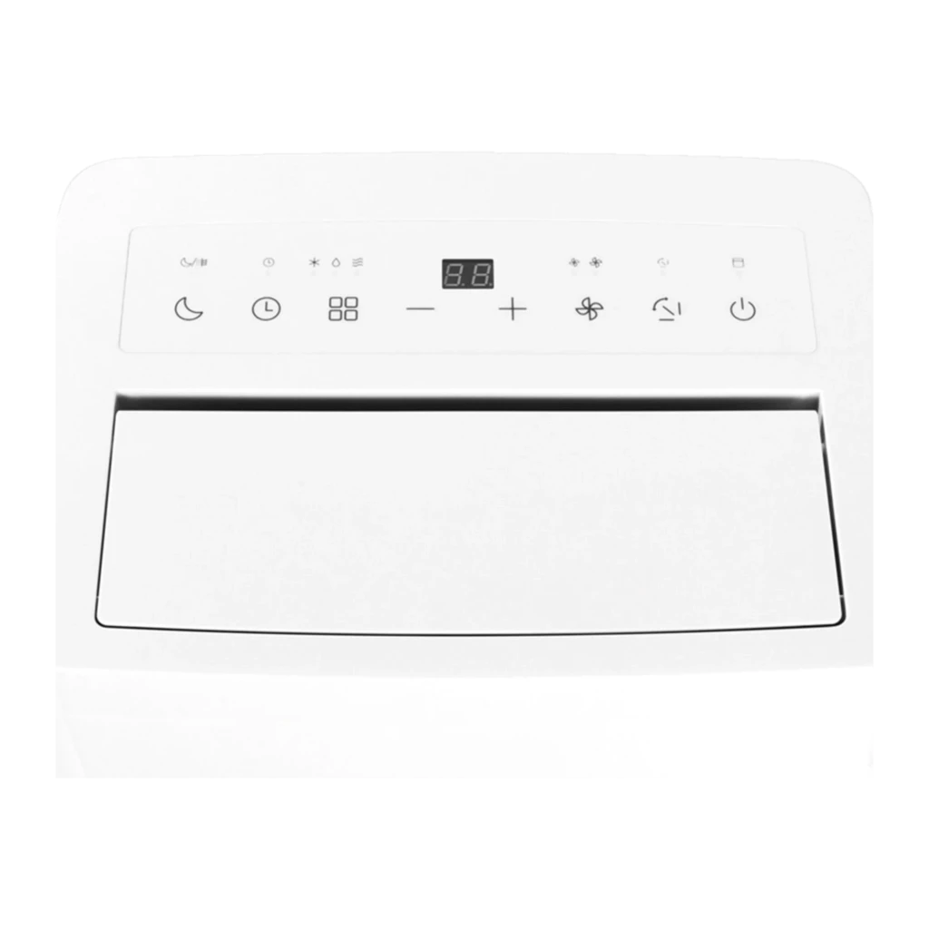 Aire Acondicionado Portátil Orbegozo ADRW 12050 compacto branco, painel superior com botões, alças laterais e rodas para fácil mobilidade, design - Item4