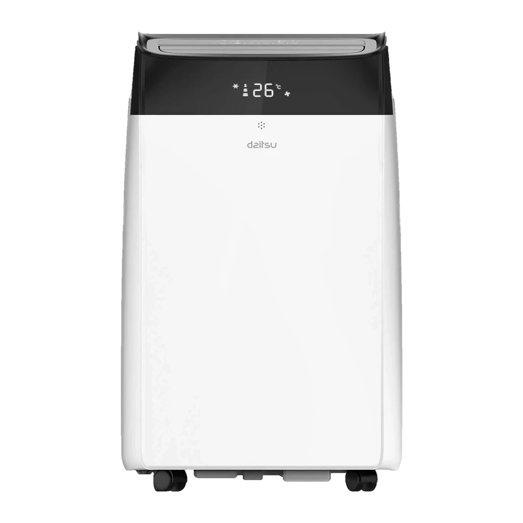 Ar Condicionado Portátil Daitsu Alisios Premium APD12FCX branco com display LED 26°C, painel touch superior, rodas para mobilidade e controlo remoto Wi‑Fi - Item1