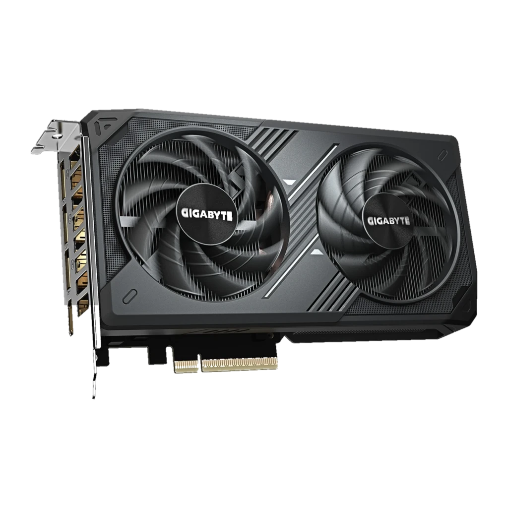 Gigabyte GeForce RTX 5060 WINDFORCE OC 8GB Preto, vista frontal: placa gráfica com ventilador duplo e caixa - Item2