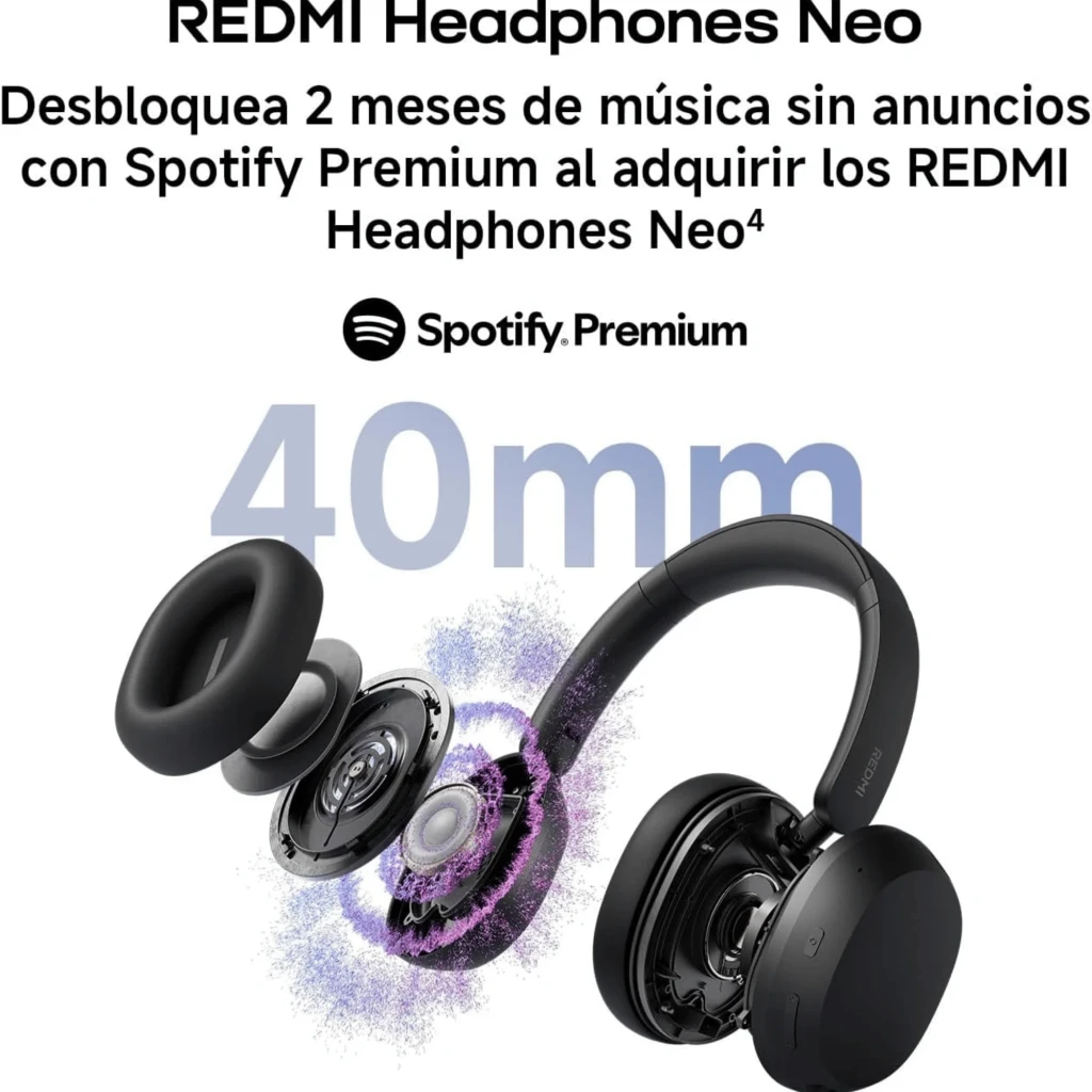 Auscultadores Redmi Headphones Neo azuis com conchas ovais acolchoadas, arco ajustável e acabamento fosco, design over-ear elegante sem fios - Item3
