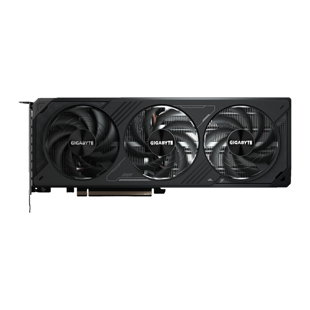 Gigabyte GeForce RTX 5070 WINDFORCE OC 12GB Preto, vista lateral: placa gráfica com ventilador duplo e caixa - Item1